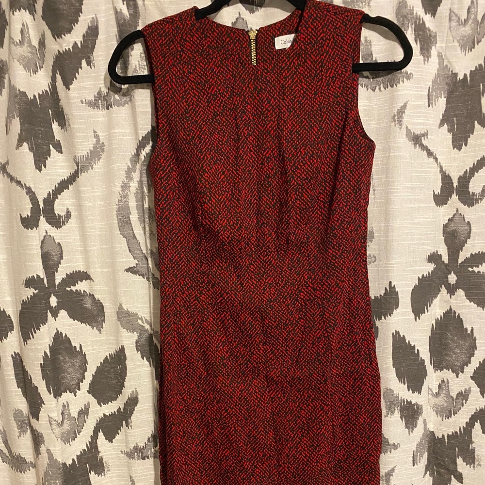 Calvin Klein Red Sheath Dress
